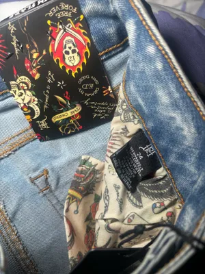 Ed Hardy Blue Wash Flared Jeans  thumbnail 4