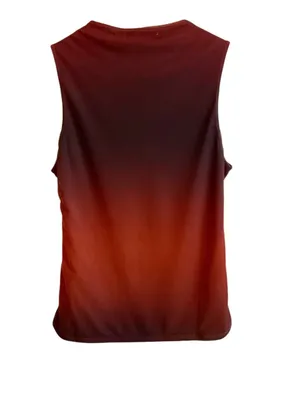Vigoss Women's Red‎ to Orange Ombre Ruched Sleeveless Tank thumbnail 2