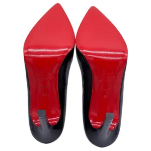 Christian Louboutin Pigalle 100 Black Leather Pointed Toe Stiletto Pumps EU 38 thumbnail 8