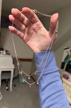 Gold and sliver layered necklace thumbnail 1