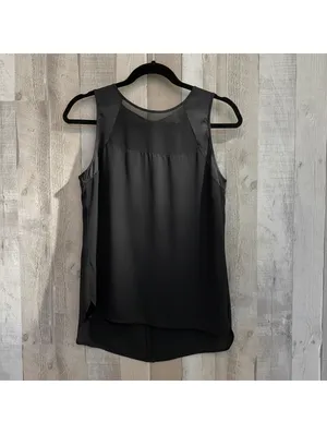Chic Banana Republic Women's XS Semi Sheer Elegant Black Sleeveless Top thumbnail 2