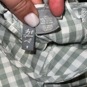 ✨SKY AND SPARROW Gingham Open Tie Back Green Slip Dress✨ thumbnail 7