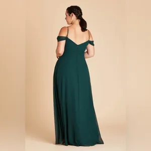 BIRDY GREY Devin Convertible Chiffon Dress In Emerald thumbnail 4