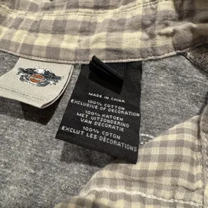 Harley Davidson Top Rustic Grunge Country Biker Western Pearl Snap Gingham XS thumbnail 3