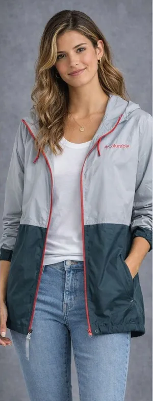 Columbia Light Gray Jacket with Red Logo thumbnail 1