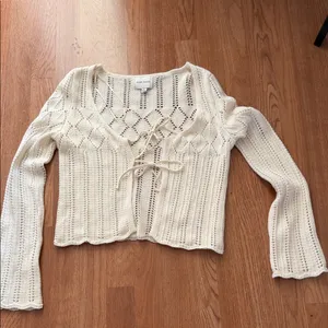 Pink Rose Cream Knit Cardigan thumbnail 3