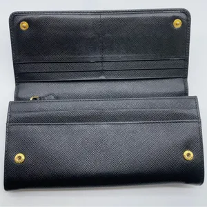 Prada Black saffiano leather Wallet and Card Holder Set W/box thumbnail 5