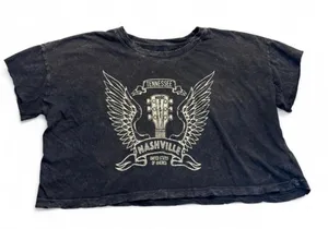Vintage Canvas Women's Be Kind Mineral Washed Graphic Tee Grey M thumbnail 1