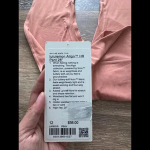 Lululemon Align High Rise 28” Pink Savannah Size 12 NWT thumbnail 3