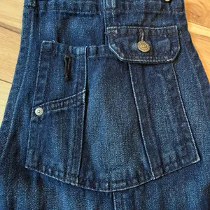 L.E.I. Y2K Denim Shortalls Women’s Sz Med Overalls Bib Shorts Boho 2012 Grunge thumbnail 3
