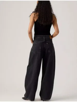 New Levi's 24x30 Premium Super Baggy Barrel Women's Jeans Open Mind Black thumbnail 3