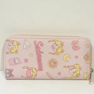 Sailor Moon Anime Pink‎ Character Full Zip Multi Card Wallet thumbnail 4