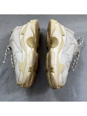 Balenciaga Triple S Women’s EU 37 US 7 White Cream Chunky Sneakers 524039 thumbnail 8