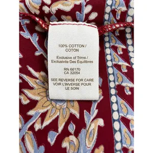 Free People High Low Maxi Skirt Burgundy Floral Border Boho XS thumbnail 4