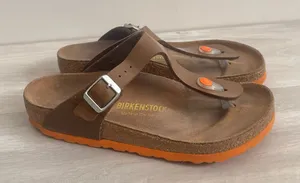 Sandals Gizeh Patent Bison Brown Orange thumbnail 1
