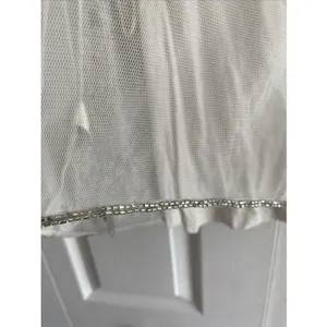 Teen Angel Bugle Beaded Tank Womens Size XS White Silver Mesh‎ Y2K Glam Sparkle thumbnail 8