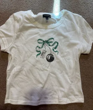 Lucky 8 Ball Graphic Tee White Size L thumbnail 1