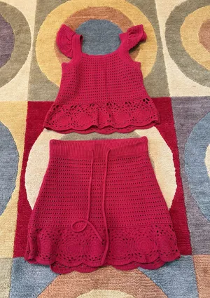 Universal Threads Target  Crochet Red Two Piece Matching Set Women’s Size XS / S thumbnail 1