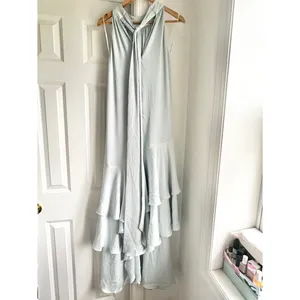 Elliatt Varella Halter Tiered Maxi Dress Light Blue Medium thumbnail 6