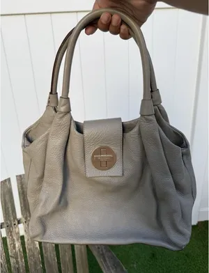 KATE SPADE‎ Pebbled Leather Bexley Stevie Satchel Shoulder Bag Light Gray S thumbnail 1