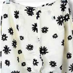 NEW Free People Groovy Daisy Black Floral Cotton Linen 2 Piece Casual Set Size 0 thumbnail 10