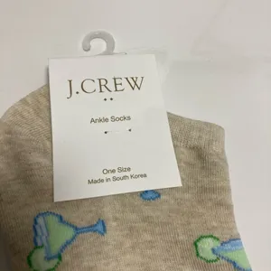 NEW JCrew Women Ankle Socks (martini glass print) thumbnail 4
