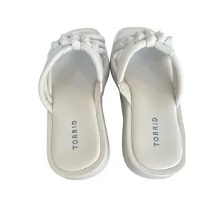 NWOB Torrid Braided Chunky Platform Slide Sandals Bone White 8.5 WW thumbnail 3