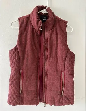 Lemon Tart Vest Women's Small Burgundy Skyros Wool Quilted Winter Gorpcore thumbnail 1