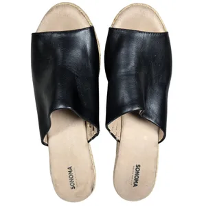 SONOMA Womens Black Espadrille Wedge Mules Sandals Size 9.5 Slip On‎ Peep Toe thumbnail 6