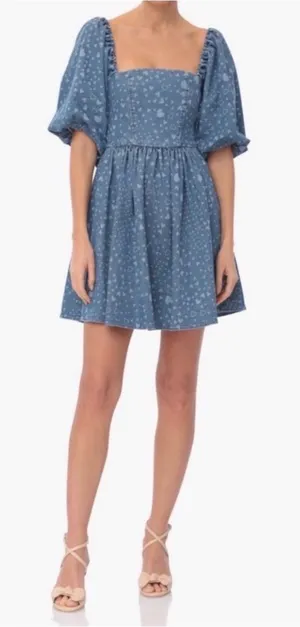 Avec Les filles Heart Puff Sleeve Babydoll Minidress size xs thumbnail 1