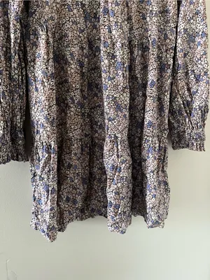 Universal Thread Pink Ditsy Floral Peasant Long Sleeve Mini Dress XS Cottagecore thumbnail 4