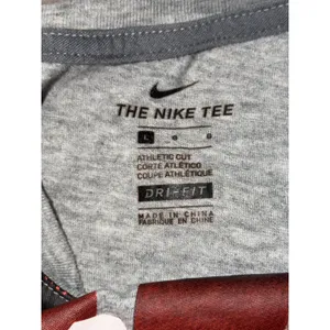 Nike Womens Dri-FIT Soccer Graphic Tee Grey Red Gradient Athletic Cut Size L thumbnail 3