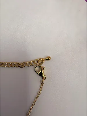 Gold Tone Chain Bracelet with Heart-Shaped Red Stone and Crystal Accents thumbnail 4