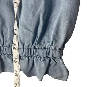 Iris Women's Size‎ Large Cottage Coquette Top Smocked Milk Maid Chambray thumbnail 7