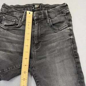 MOTHER High Waisted Looker Ankle Fray Night Hawk Skinny Jeans Gray‎ 23 READ thumbnail 6
