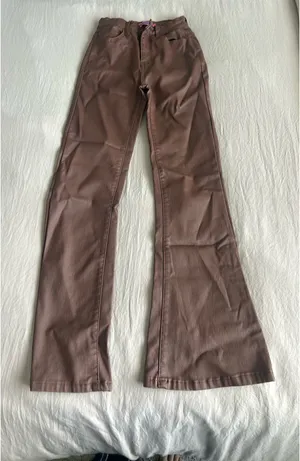 Brown Leather Pants Edikted Flare Petite thumbnail 5