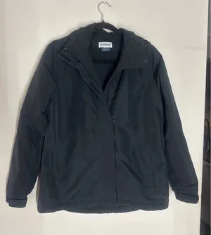 Magellan Outdoors Womens Small Black Fleece Lined Hooded Jacket Full Zip Coat thumbnail 1