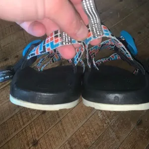 Chaco red & blue ortho kids 6 strappy arch support sandals thumbnail 3