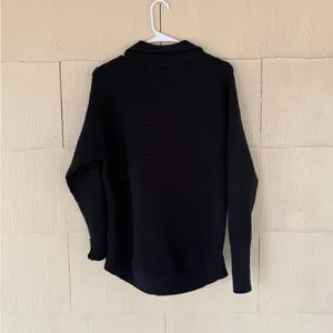 Aerie Offline black ribbed knit quarter-zip sweater thumbnail 4