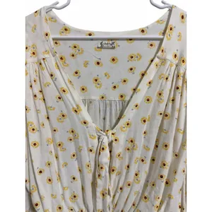 Free People Intimately "Forties Feels" Sunflower Print Bell Sleeve‎ Bodysuit Sm thumbnail 3