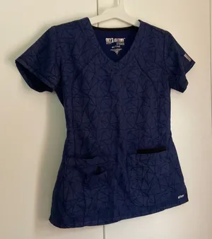 Grey’s Anatomy Professional Wear by BARCO Active Scrub Top Blue Small thumbnail 1