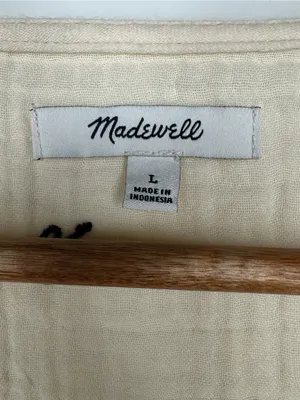 Madewell Tiny Bows Peplum Faux Wrap Top Large thumbnail 5