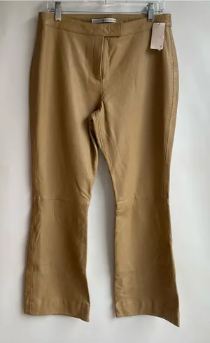 Tommy Hilfiger vintage Y2K 2010s tan camel leather bootcut pants trousers 12 thumbnail 1