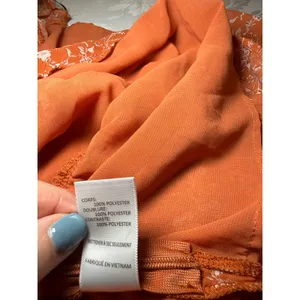 ASTR The Label Rust Floral Plisse Peplum Top Orange Size Large Boho Chic thumbnail 9