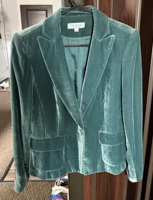 Teal Velvet Blazer Green Size M thumbnail 3