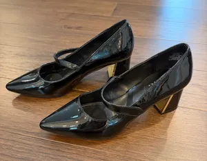 Jones New York Black Patent Mary Jane Pumps with Block Heel Size 8 - C36-074 thumbnail 1
