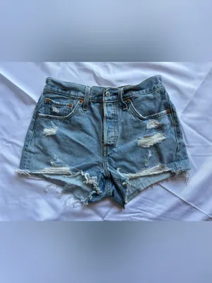Levi's 501 Original Fit High Rise Denim Shorts Size 27 thumbnail 4