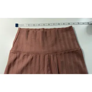 OFFLINE by Aerie‎ Ribbed High Waisted Biker Shorts Pink Lettuce Edge S 0785-3234 thumbnail 2