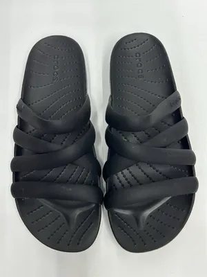 Crocs Splash Strappy Sandals Women’s Size 6 Black Slip On Slides Comfort thumbnail 3