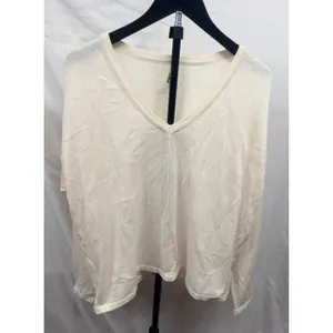 PACT $98 NWOT Women's Organic Cotton Classic Fine Knit Relaxed Cream Sweater L thumbnail 2